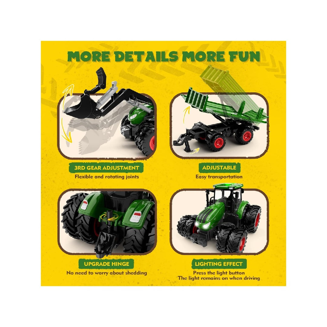 Remote control tractor toy, children's remote control tractor set