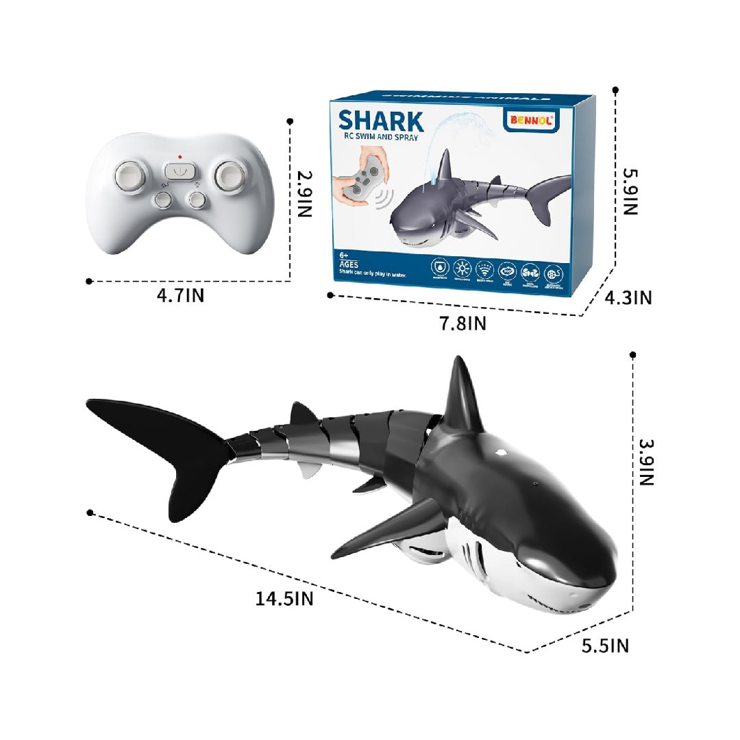 Bennol 2.4GHz Remote Control Shark Toy, 1:18 Scale High-Simulation Shark