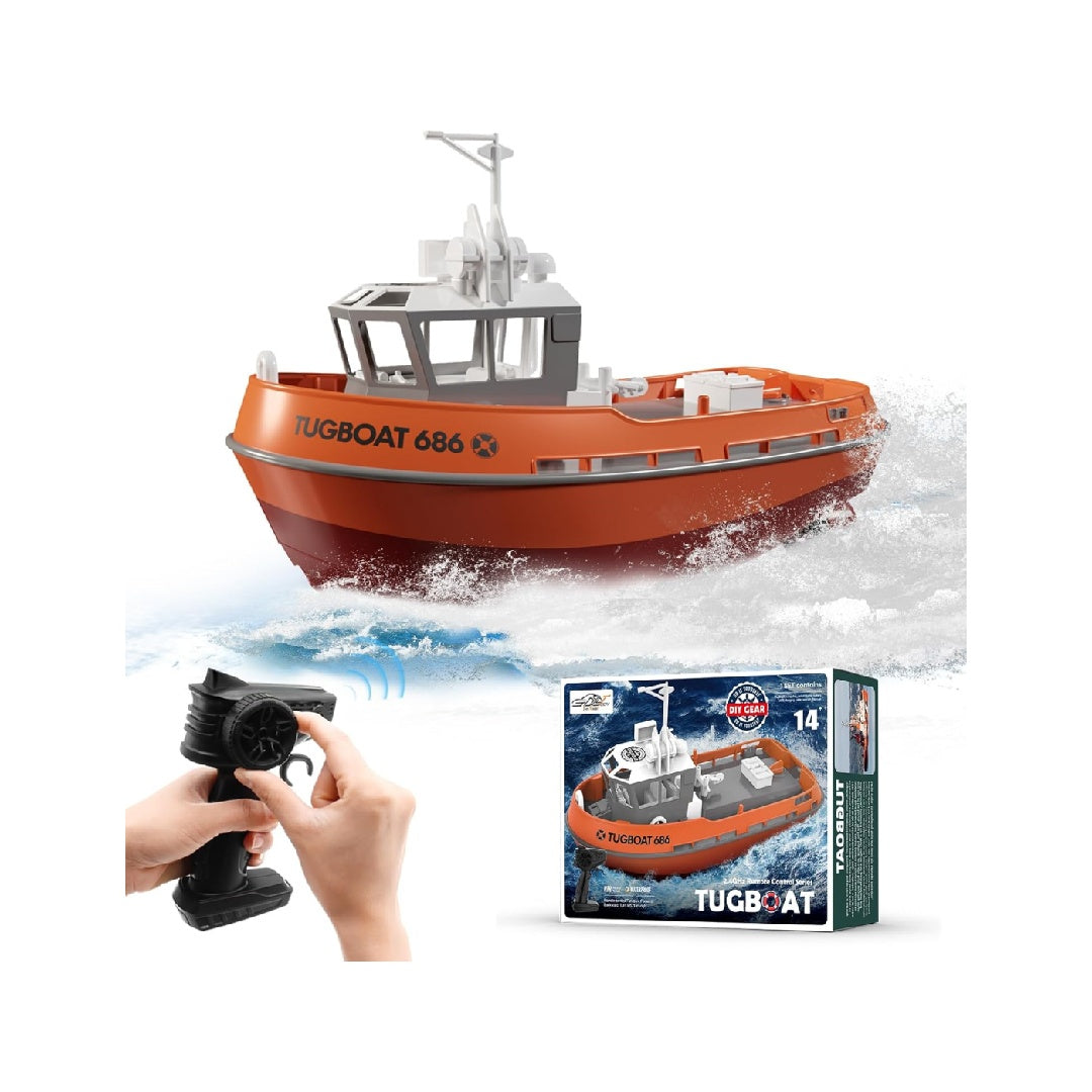 Remote-controlled boat, 1/72 scale remote-controlled tugboat