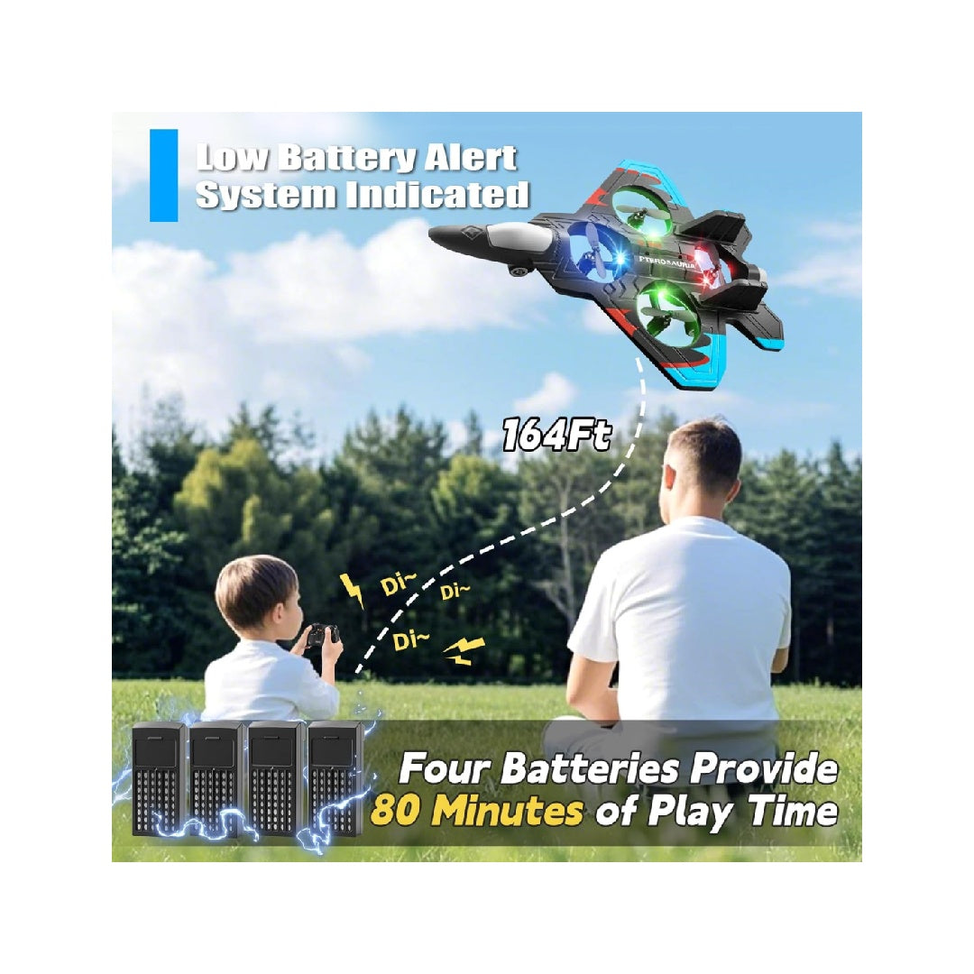 4DRC V32 Foam Remote Control Airplane, includes 4 batteries.