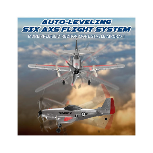 SIMREX Kids Remote Control Airplane - 2.4GHz Three-Channel Remote Control Toy Airplane