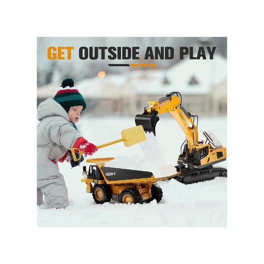 Remote-controlled excavator engineering toy, 2×1200mAh remote-controlled engineering vehicle
