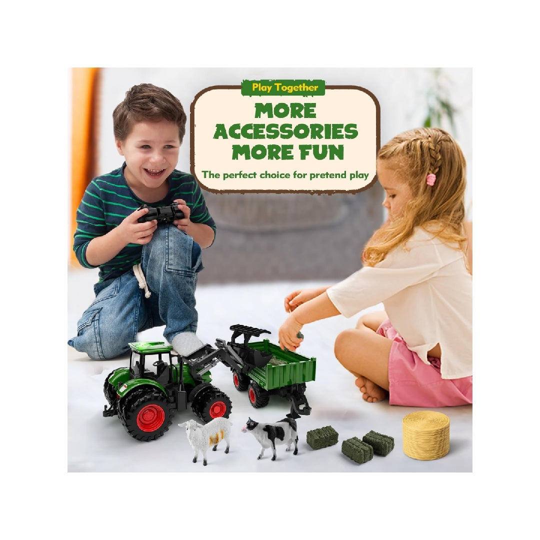 Remote control tractor toy, children's remote control tractor set