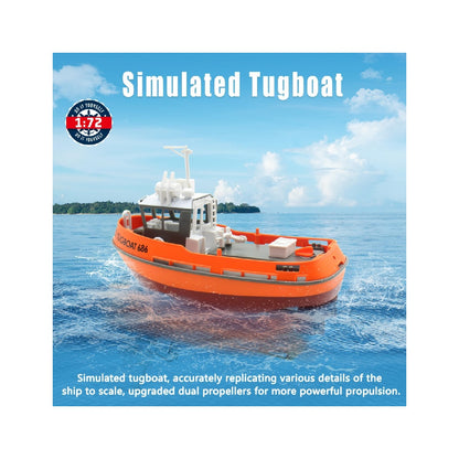 Remote-controlled boat, 1/72 scale remote-controlled tugboat