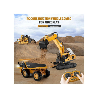 Remote-controlled excavator engineering toy, 2×1200mAh remote-controlled engineering vehicle