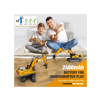 Remote-controlled excavator engineering toy, 2×1200mAh remote-controlled engineering vehicle