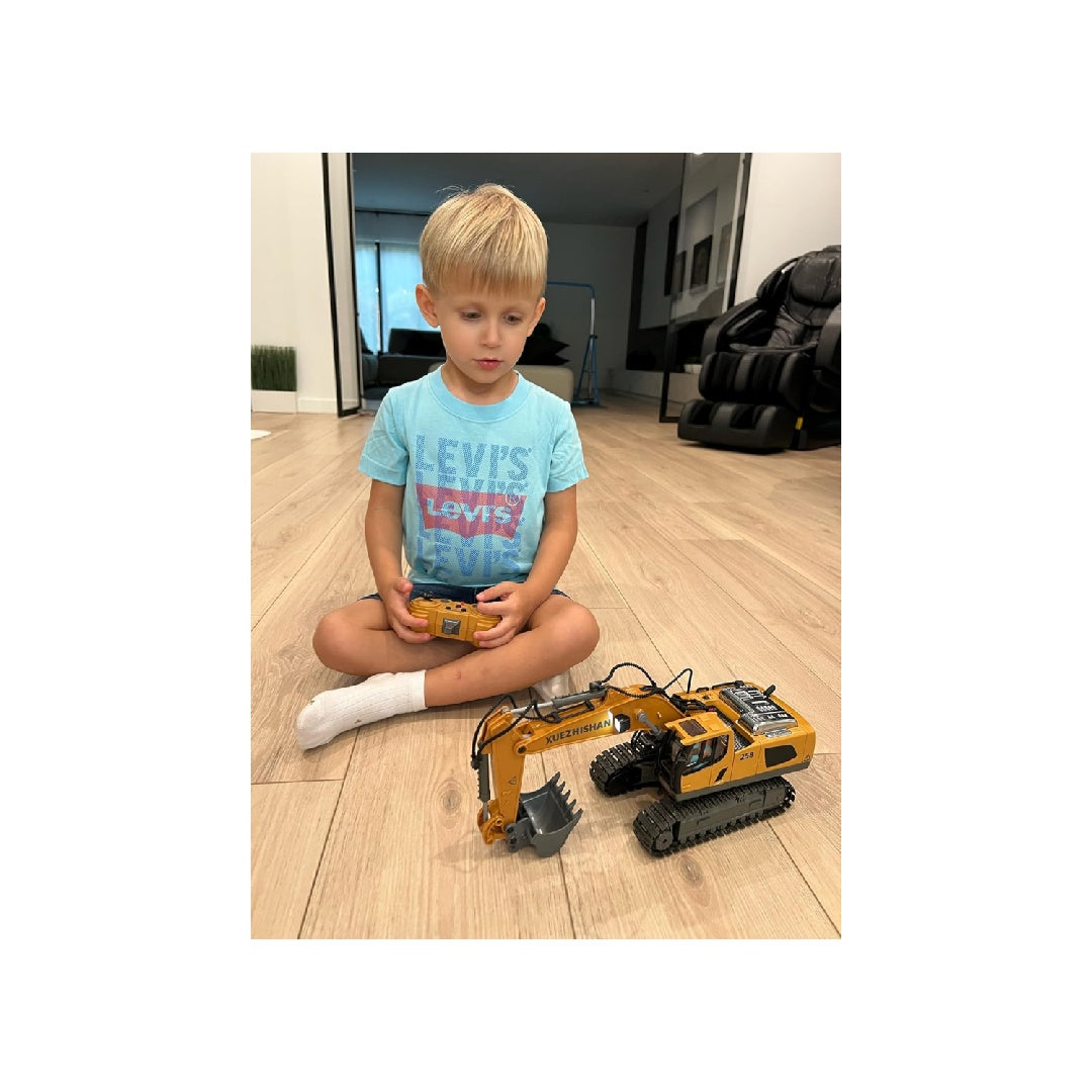 Remote-controlled excavator engineering toy, 2×1200mAh remote-controlled engineering vehicle