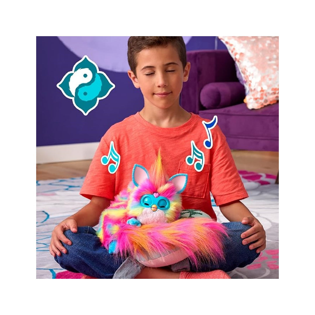 FURBY DJ interactive toy, super comfortable rainbow electronic plush toy for kids