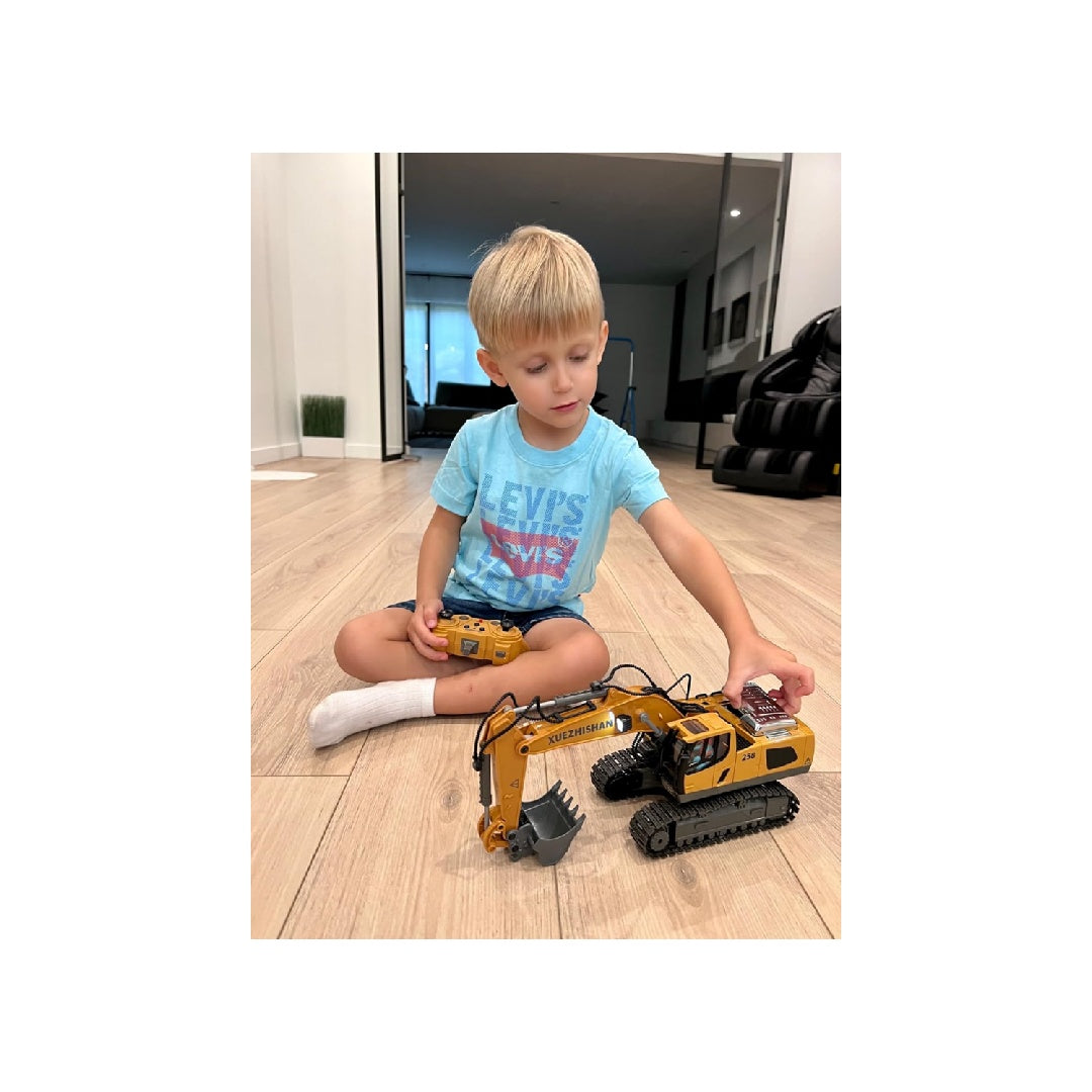 Remote-controlled excavator engineering toy, 2×1200mAh remote-controlled engineering vehicle