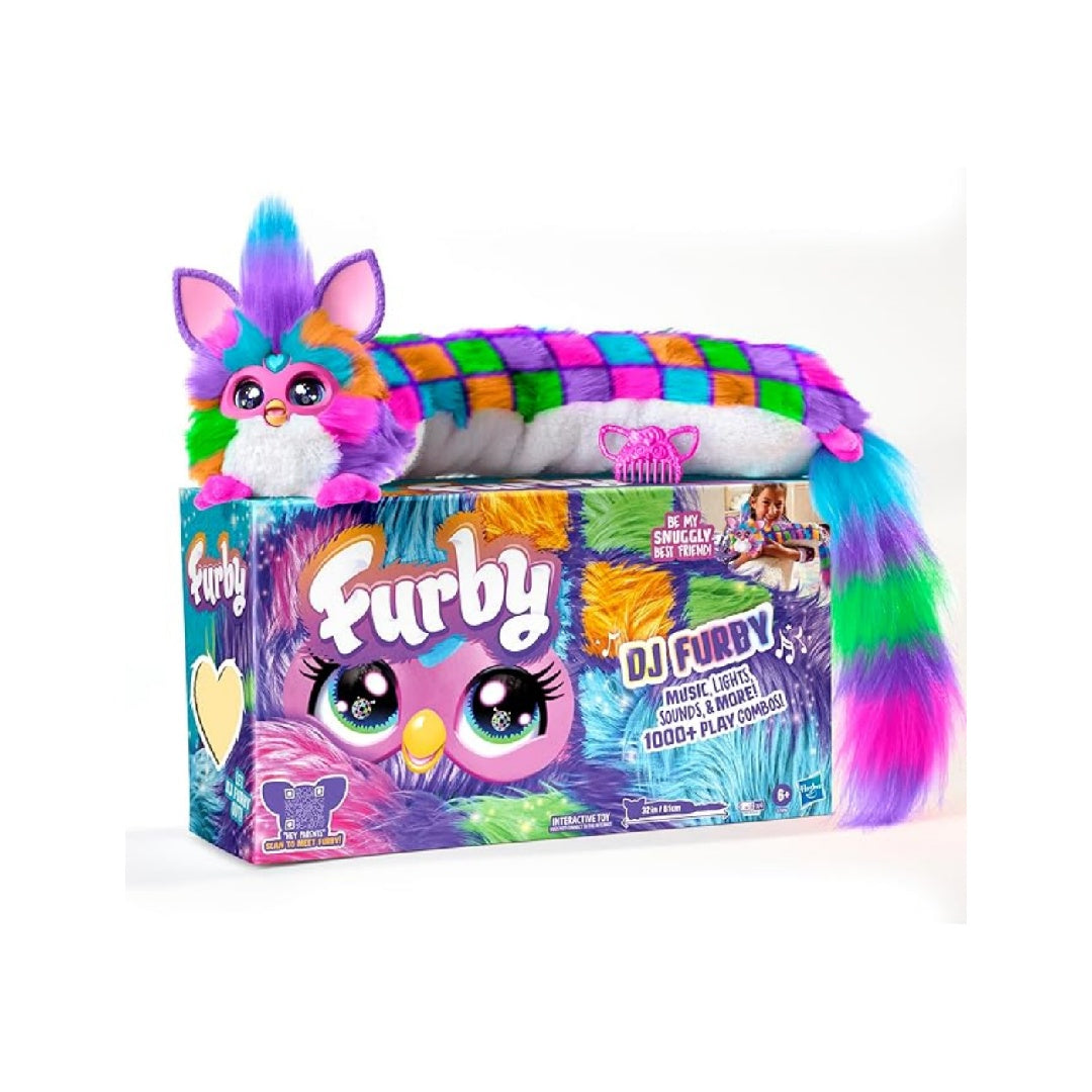 FURBY DJ interactive toy, super comfortable rainbow electronic plush toy for kids