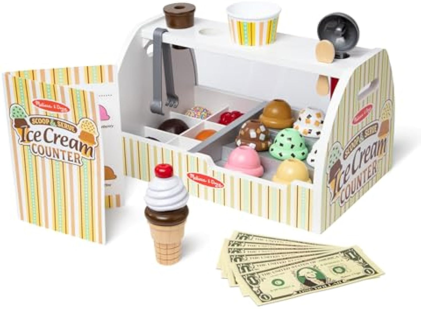 Melissa & Doug wooden spoons and ice cream counter