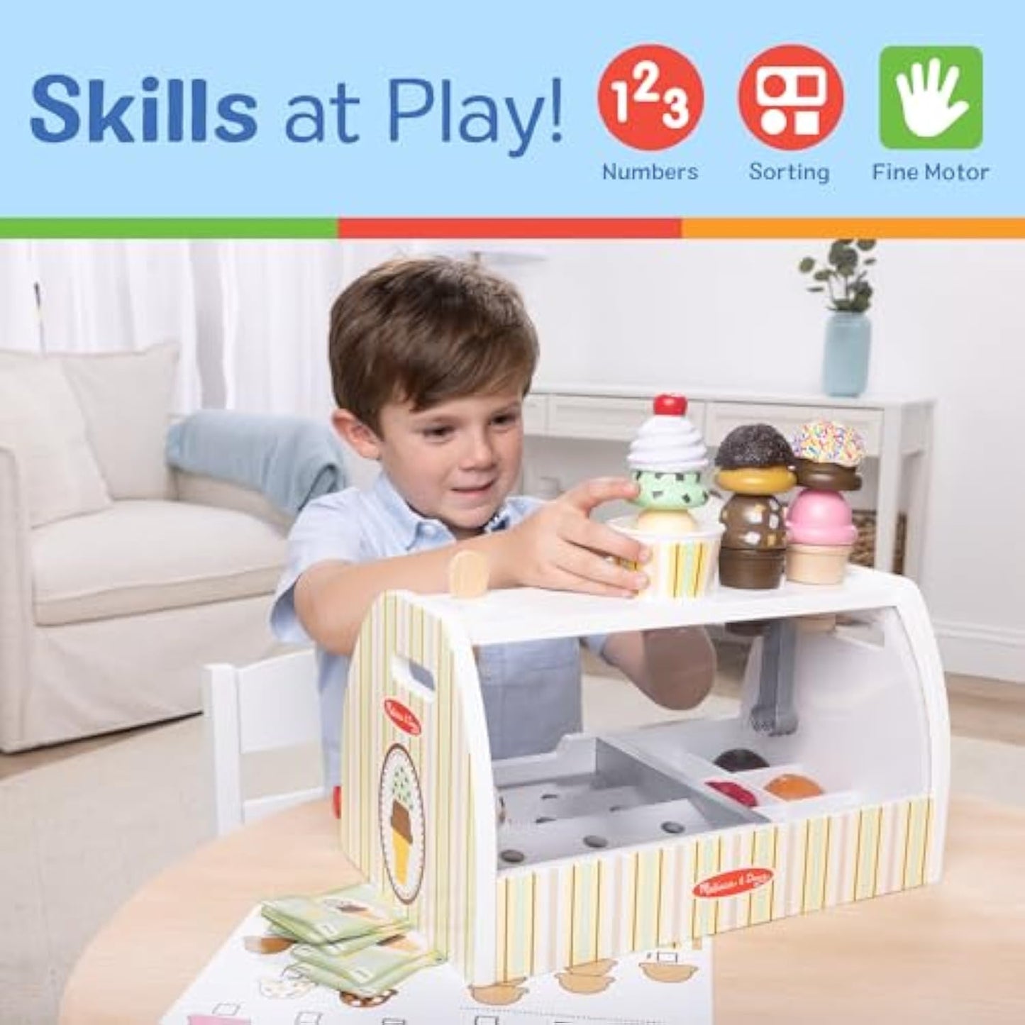 Melissa & Doug wooden spoons and ice cream counter